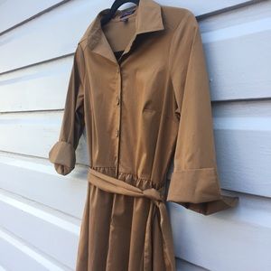 Lands End Classic Tailored Chocolate Shirtdress 4